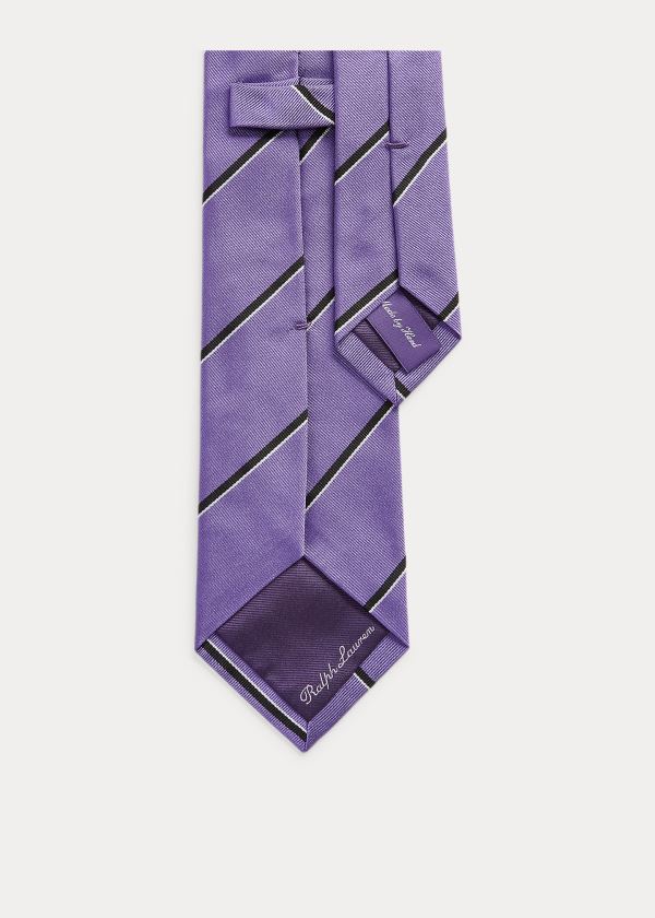 Men's Ralph Lauren Striped Silk Repp Ties | 697408TZM